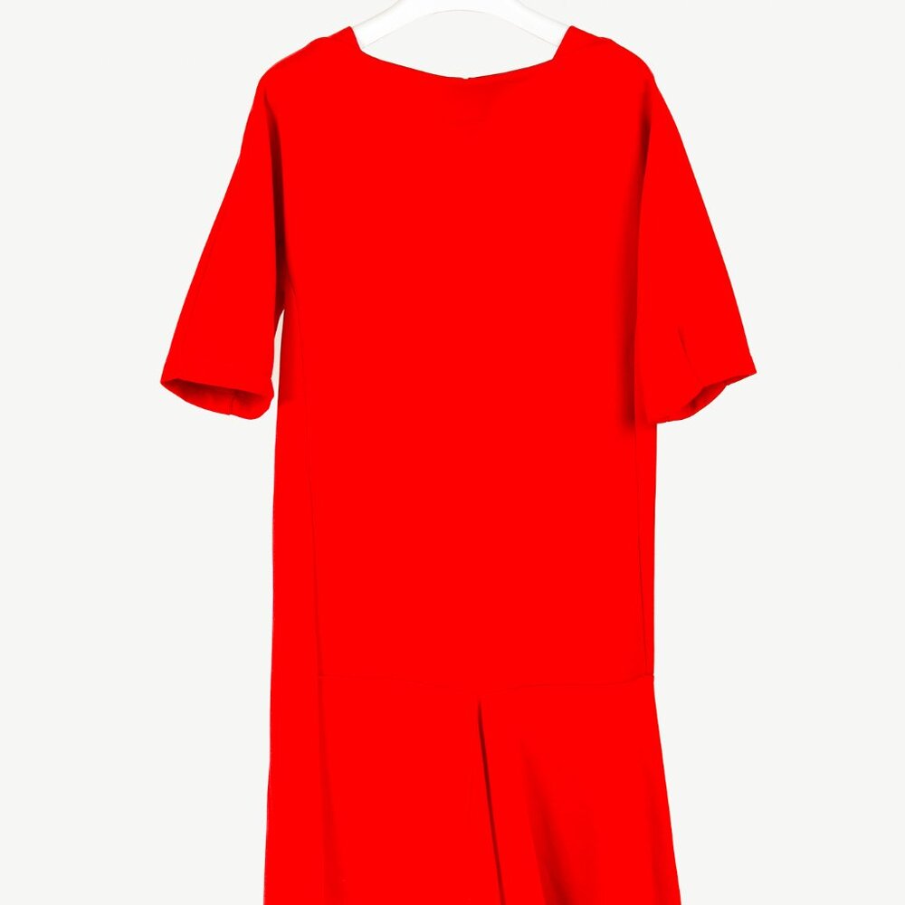 Marni Red Knit Asymmetrical Midi Dress